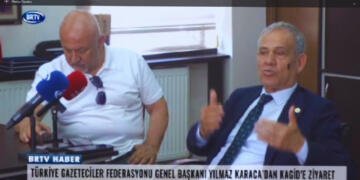 TGF GENEL BAŞKANI YILMAZ KARACA BRTV HABER’DE. Basın İlan Kurumu ve basın kanunları üzerine değerlendirmeler yapıldı.